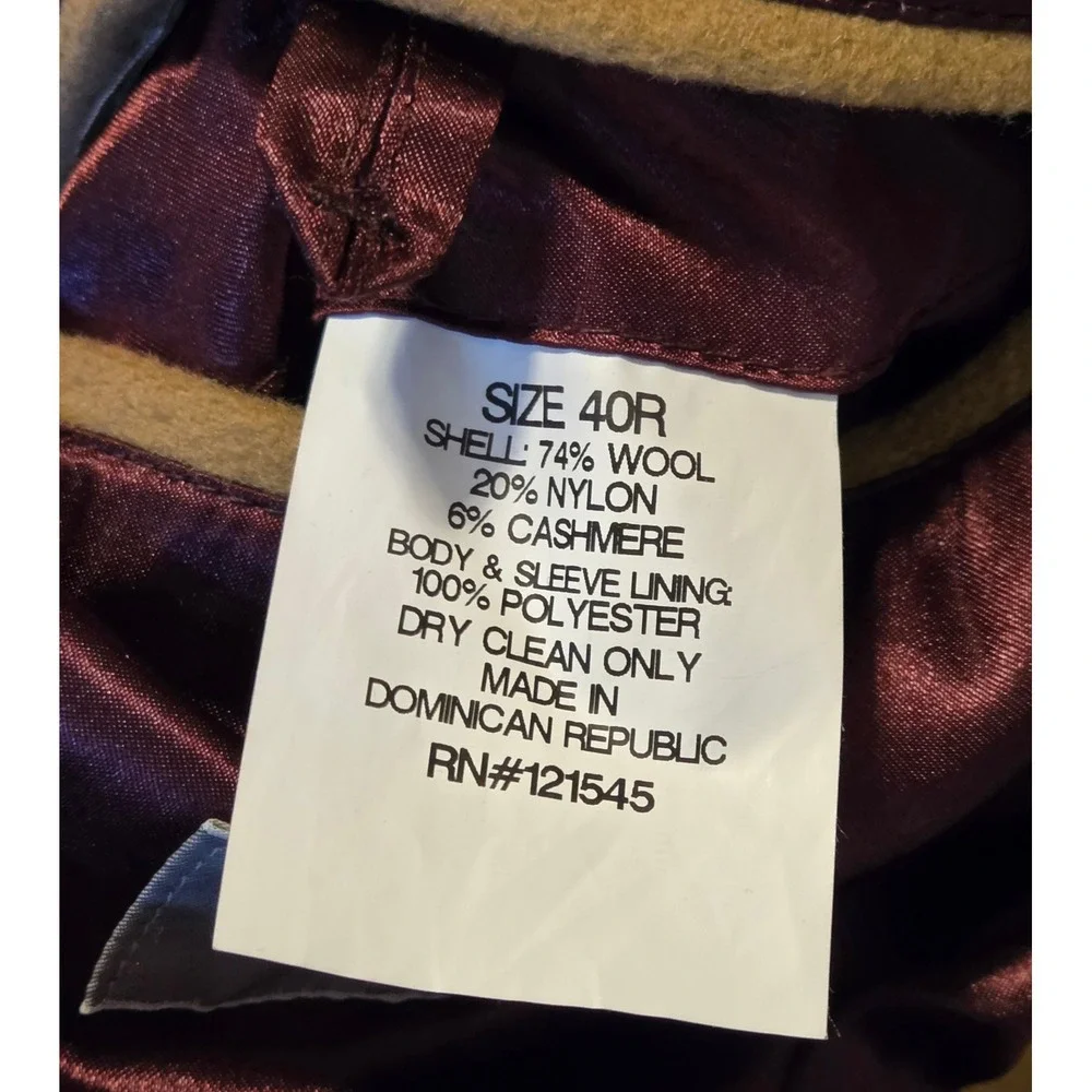 Michael Kors Mid-Length Single Breasted Camel Overcoat Mens 40R Wool Cashmere